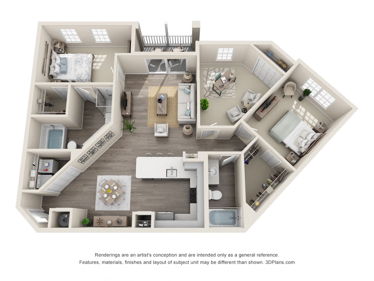 C1 3 Bedroom 2 Bath Floorplan C1 3 Bedroom 2 Bath Floorplan at Savannah at Park Central, Florida